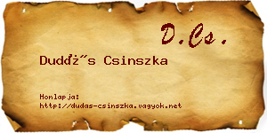 Dudás Csinszka névjegykártya