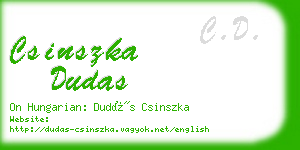 csinszka dudas business card